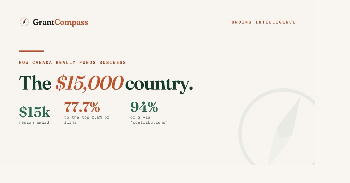The $15,000 country — half of funded businesses got $15k or less while the top took most