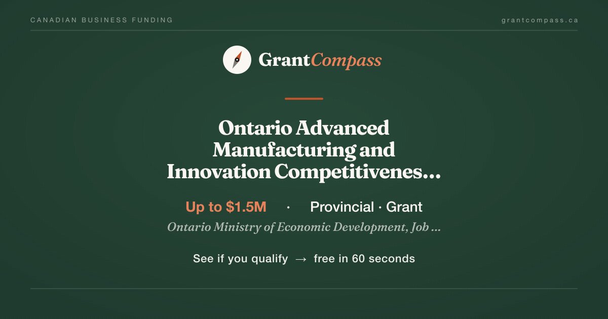 Full Application: Regional Development Program - Advanced Manufacturing ...