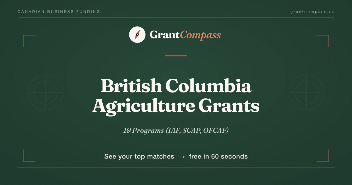 British Columbia Agriculture Grants 2026 | 19 Programs (IAF, SCAP ...