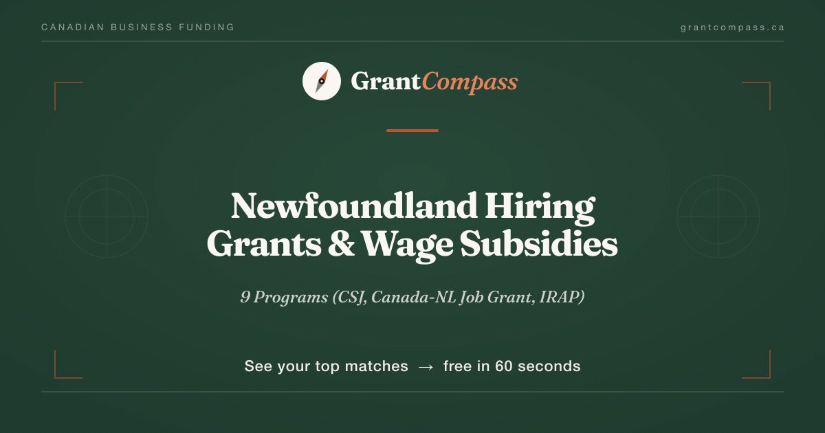Newfoundland Hiring Grants & Wage Subsidies 2026 | 9 Programs (CSJ ...
